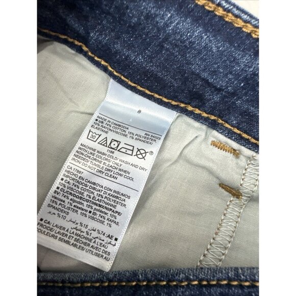 Old Navy Size 8 Womens Jeans Mid Rise Super Skinny Dark Wash Stretch - Picture 3 of 4